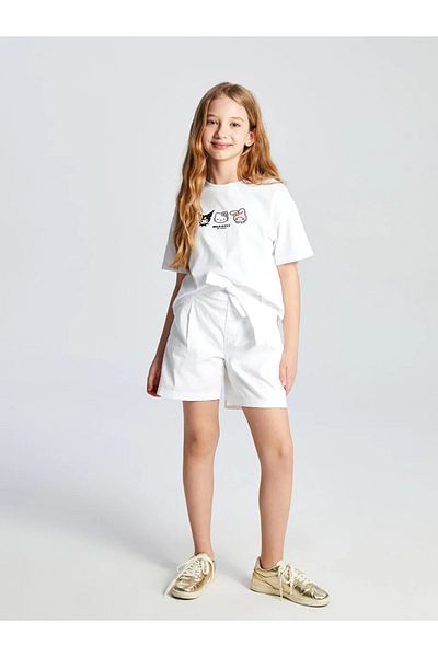 LC Waikiki Lcw Kids Beige Elastic Waist Girls Shorts