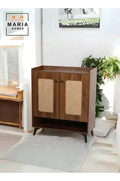 MARIA HOMES خزانة أحذية بتصميم عصري ببابين لتنظيم الأحذية