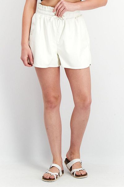 Threadbare Women Textured Drawstring Shorts, White
