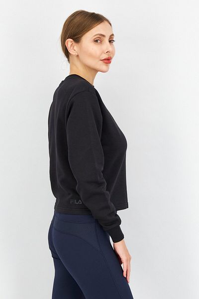 FILA Women Sportswear Fit Long Sleeve Brand Logo Sweatshirt, Black