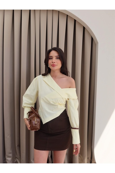 ESRAHELVACI Open Shoulder Draped Shirt