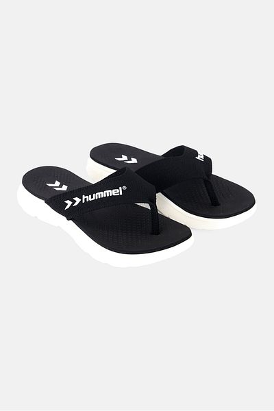 hummel Kids Boy Brand Logo Comfort Flip Flop Slippers, Black