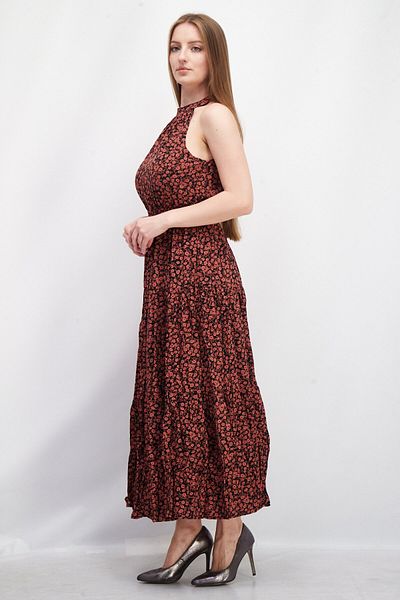 Lost + Wander Women Halter Neck Floral Print Maxi Dress, Rust