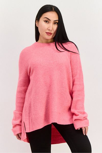 Esprit Women Crew Neck Knitted Sweater, Pink