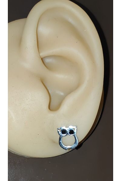 FG KONNİCHİWA 100% Steel Double Earrings Stainless Steel Blackened Patterned Icon Earrings (2 Pieces)