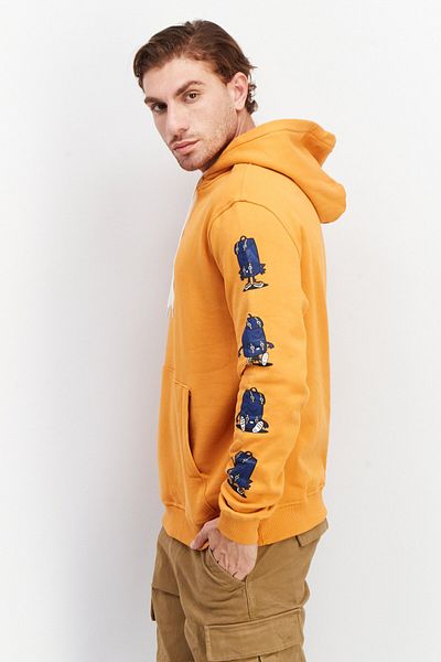 Herschel Supply Co. Men Hooded Long Sleeve Sweatshirt, Orange Combo