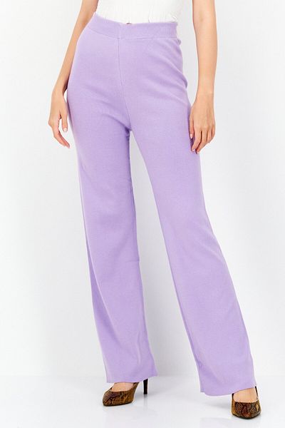 NA-KD Women Straight Textured Pants, Light Purple
