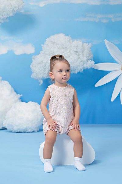 Miny Center Floral Patterned Baby Girl Jumpsuit
