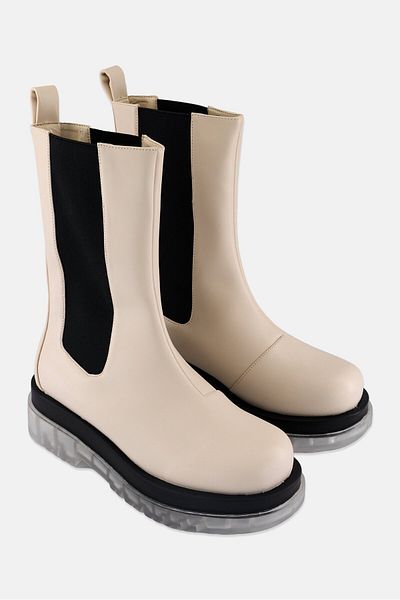 Raid Women Broad Slip On Ankle Boots, Off White