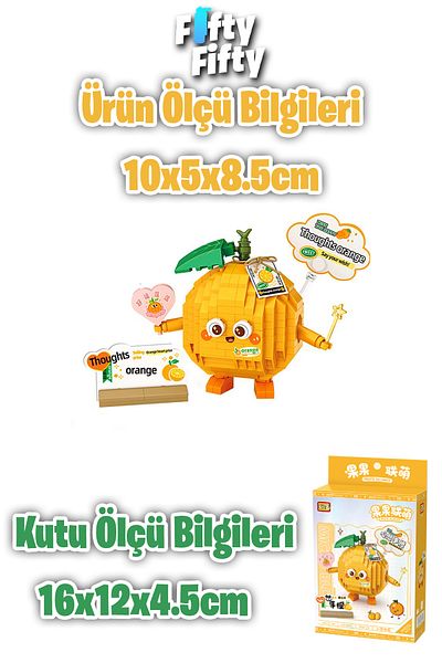 Vagonlife Loz Micro Block Series Cute Orange 330 Pieces Toy Building Set Fflz-8819
