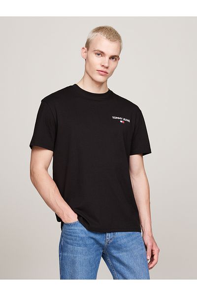 Tommy Hilfiger Tommy Hilfiger Men Black Regular Fit Linear Back Print T-Shirt