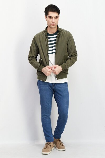 Sorbino Men Solid Windbreaker Jacket, Olive