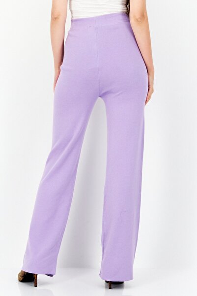 NA-KD Women Straight Textured Pants, Light Purple