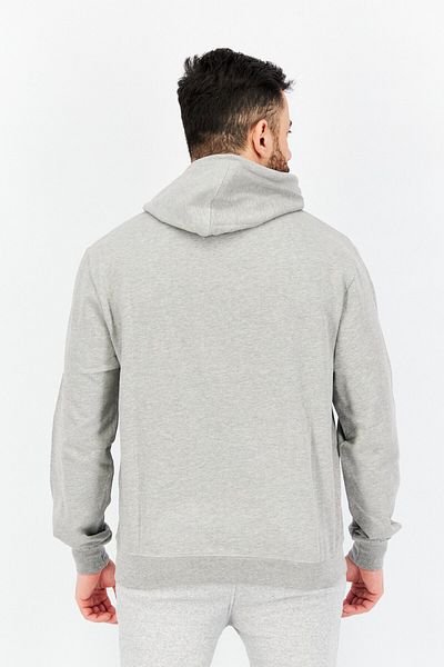 Sovereign Code Men Hooded Neck Heather Print Long Sleeves Sweatshirt, Light Grey