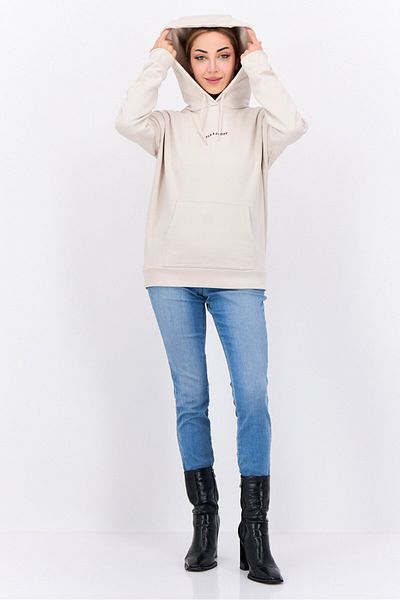 Lyle & Scott Women Hooded Embroidered Logo Sweatshirt, Beige