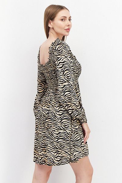 Lost + Wander Women Abstract Print Casual Mini Dress, Black Combo