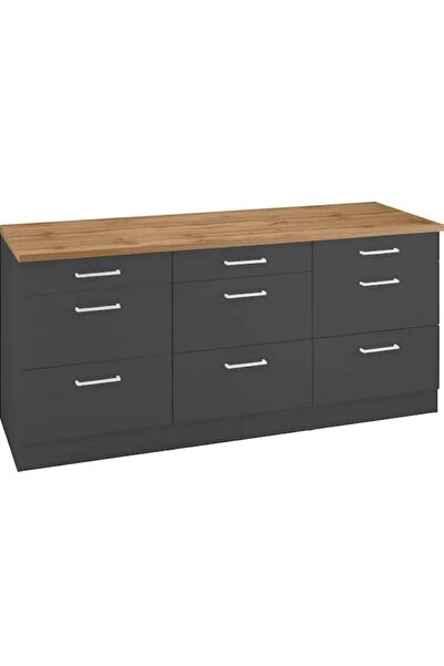 Tdesigno Lidya 9 Çekmeceli -Mutfak Dolabı-Çok Amaçlı Dolap-Alt Modül-180cm