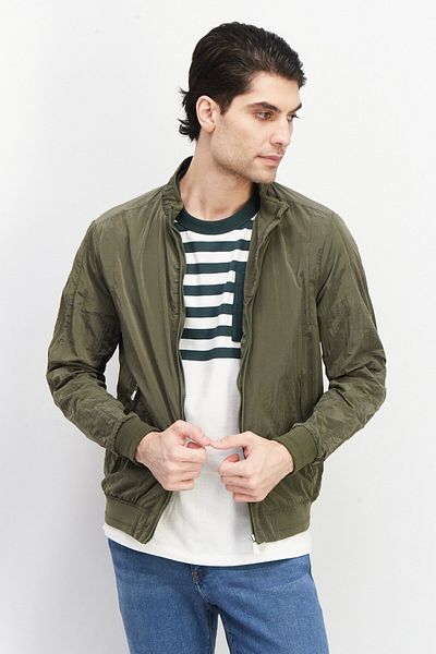 Sorbino Men Solid Windbreaker Jacket, Olive