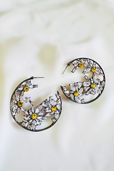 PETEK AKSESUAR PAPATYA TAŞLI HALKA KÜPE