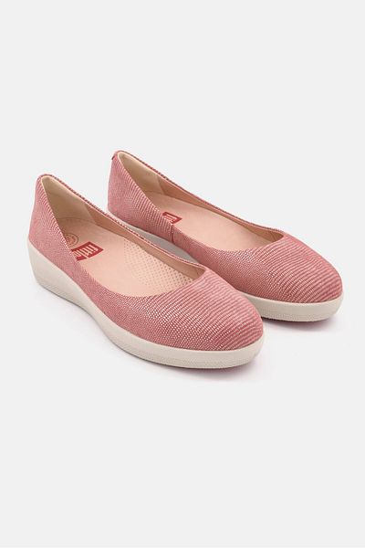 Fitflop Women Lizard Print Super Ballerina Casual Shoes, Red