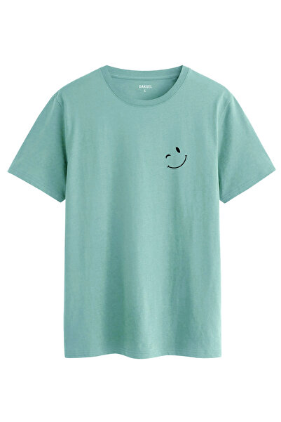 DK DAKSEL Tricou oversize pentru femei Smile Emoji Mint