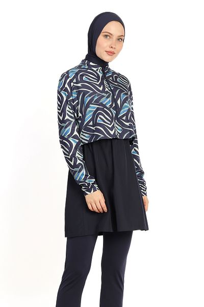 InStyle Bolero Closed Dark Navy Blue Hijab Swimsuit 6198A