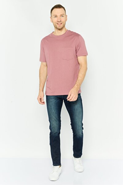 GAP Men Crew Neck Short Sleeves Plain T-Shirt, Mauve