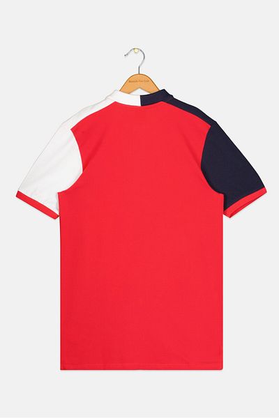 Nautica Kids Boy Short Sleeve Embroidered Logo Polo Shirt, Red