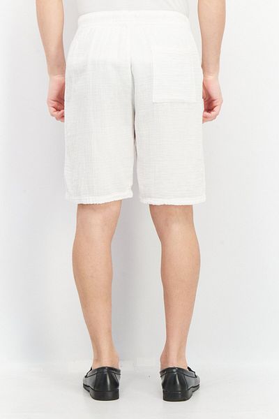 CELIO Men Regular Fit Solid Basic Shorts, White