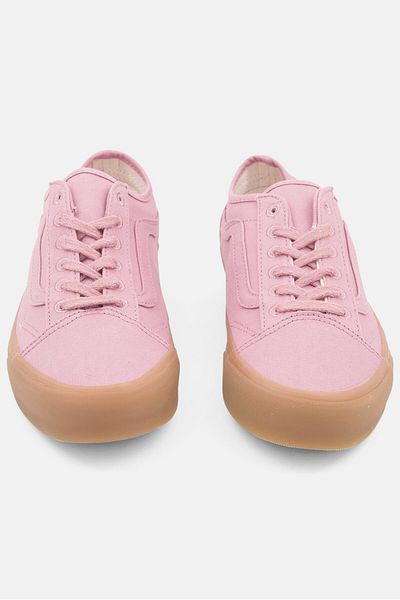 Vans Women Old Skool Tape Lace Up Casual Shoes, Pink Brown