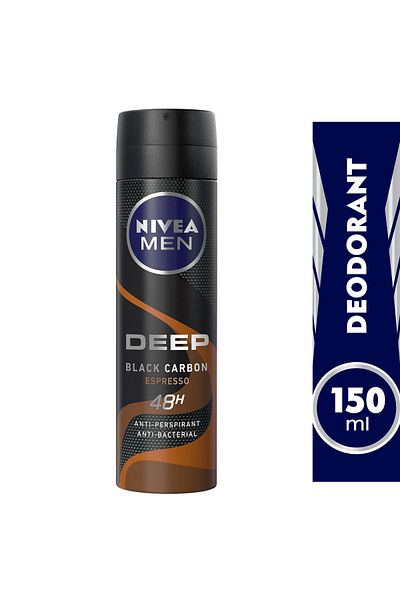 NIVEA سبراي مضاد للتعرق للرجال برائحة الكربون الأسود العميق 150 مل