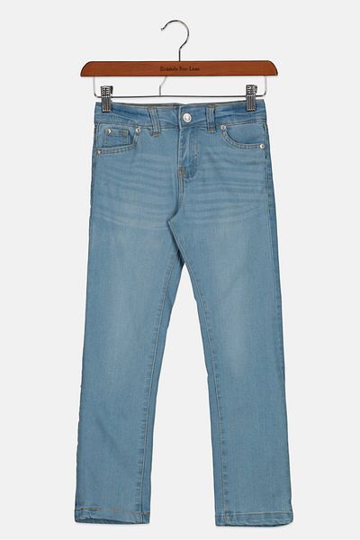 7 For All Mankind Kids Boy Regular Fit Solid Denim Jeans, Wash Blue