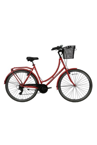 Bisan BİSAN PARADISE-23 KADIN ŞEHİR BİSİKLETİ 56CM V 28 JANT KIRMIZI GRİ