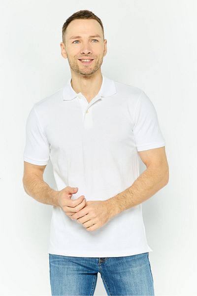 GAP Men Regular Fit Short Sleeves Plain Polo Shirt, White