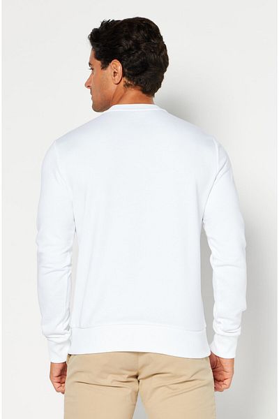 Michael Kors Men Crew Neck Graphic Print Long Sleeves Sweatshirt, White