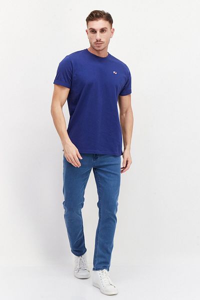 Pepe Jeans Men Round Neck Short Sleeves Brand Logo T-Shirt, Navy Blue Combo