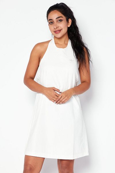 adidas Women Sportswear Fit Brand Logo Outdoor Dress, White