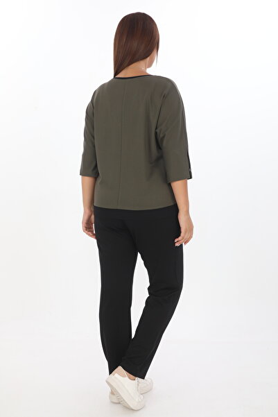 EXİTLİNE Kadın Aksesuarlı Standart Kesim Haki Takım