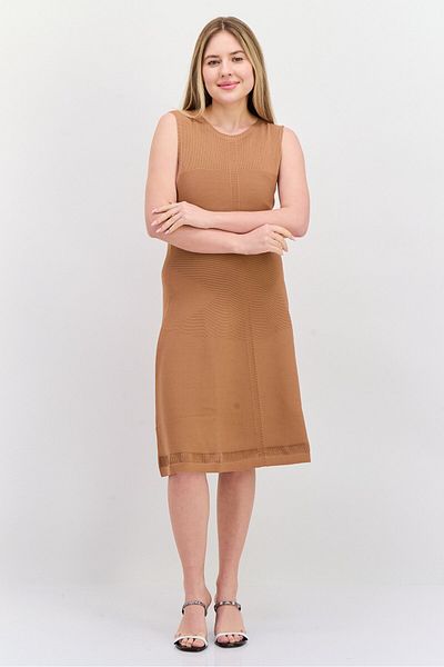 Esprit Women Knitted Mini Dress, Tan