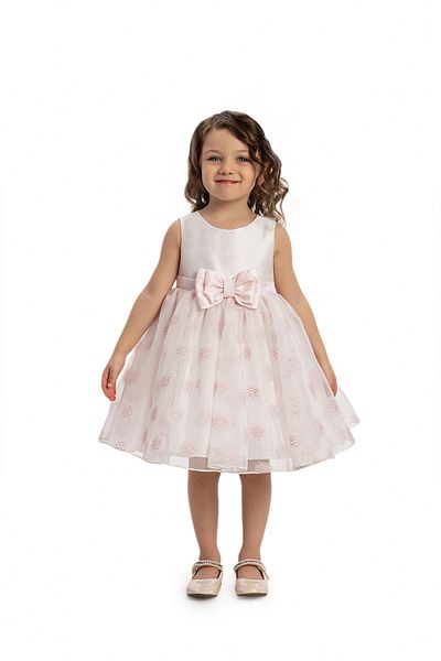 Pamina Bow Detailed Tulle Baby Girl Dress