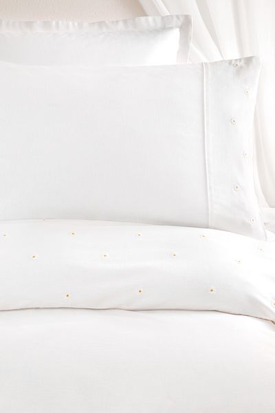 Yataş Flora Double Crepe Embroidered Duvet Cover Set - White