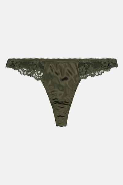 NA-KD Women Lace Thong Style Panty, Green