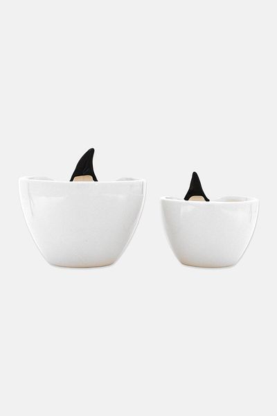 HOFF 2 Pcs Graphic Print Bowls Set, White