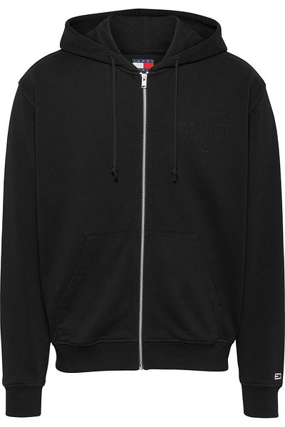 Tommy Hilfiger Tommy Hilfiger Men Black Varsity Tonal Full Zip Hoodie