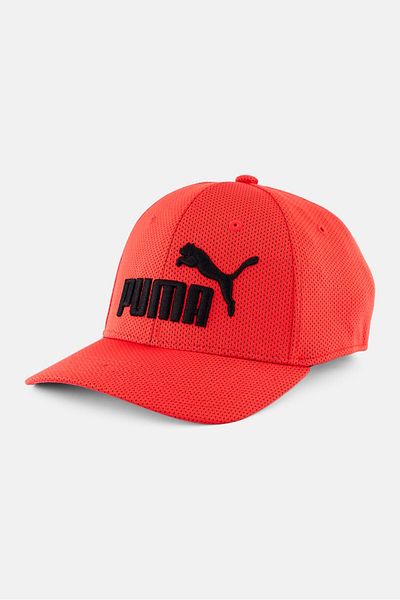 Puma Men Stretch Fit Embroidered Logo Cap, Red