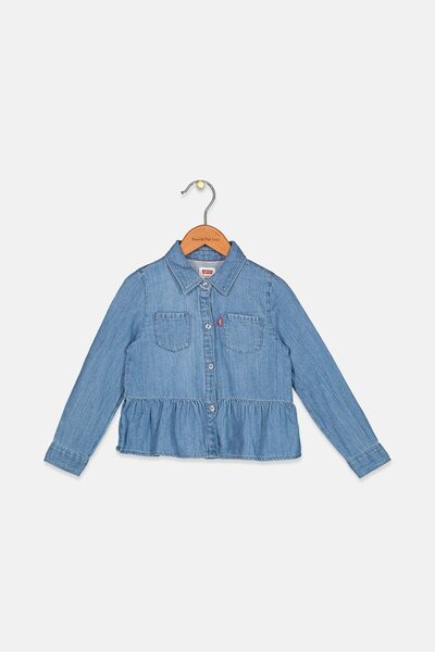Levi's Kids Girl Front Pocket Denim Top, Blue