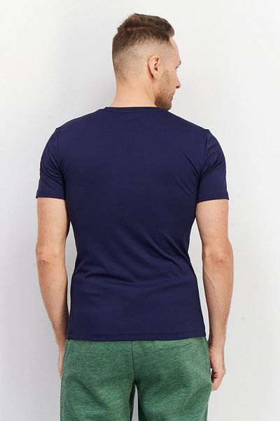 Asics Men Sportswear Fit Crew Neck Short Sleeve Brand Logo T-shirt, Navy Blue