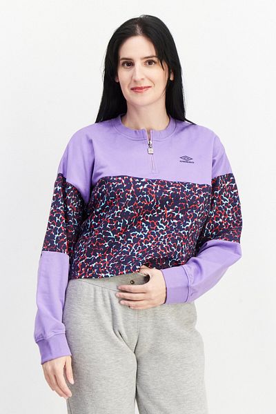 UMBRO Women Sportswear Fit Crew-neck Long Sleeves Sweatshirt, Purple