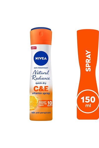NIVEA Natural Radiance Vitamin C&E Antiperspirant Spray for Women 150 ml