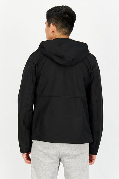 Geox Men Solid Hooded Jacket, Black